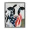 Stupell Industries Farm Cow American Flag Animal Floater Framed Art